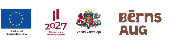 ES, AF, Valsts kancelejas un Bērns Aug logo rinda